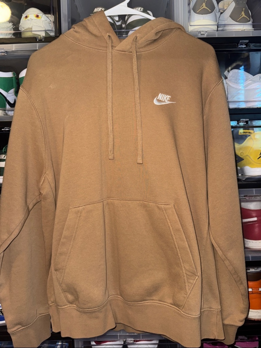 Nike Brown Pullover Hoodie with White Logo